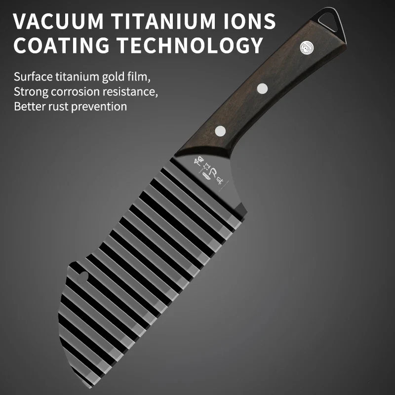 PLYS Wave Serrated Vegetable Knife – Stainless Steel Crinkle Cutter