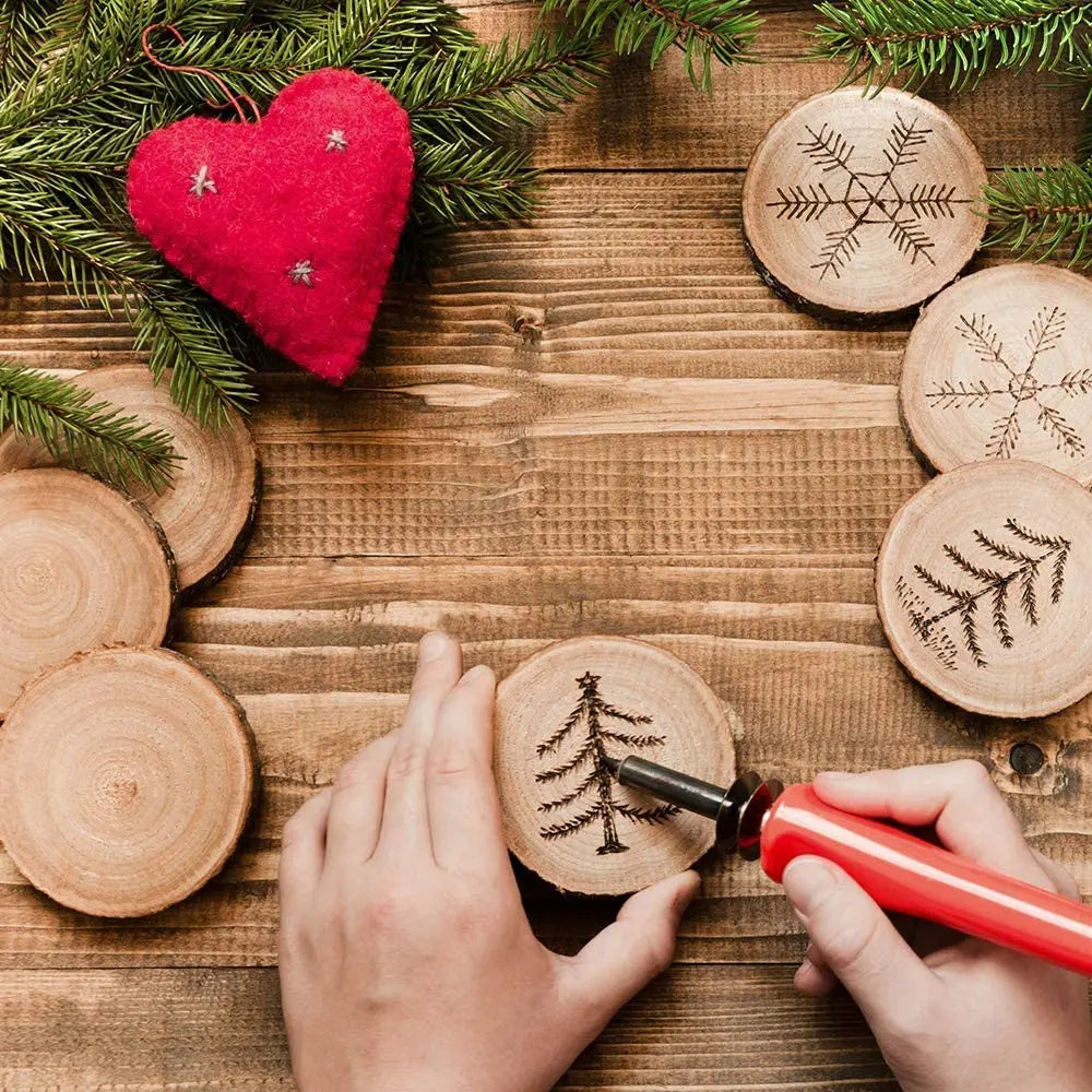 Natural Wood Slices Craft Hole Wooden Circles Tree Arts DIY Crafts