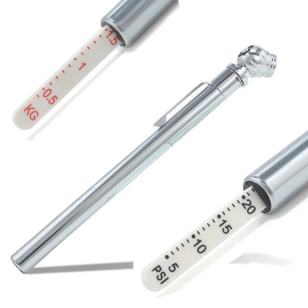 Portable Tyre Pressure Gauge Pen 5–50 PSI | Car & Bike
