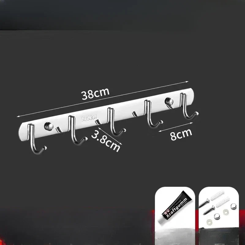 Stainless Steel Hook Hooks Toilet Clothes Kitchen Supplies Hanger