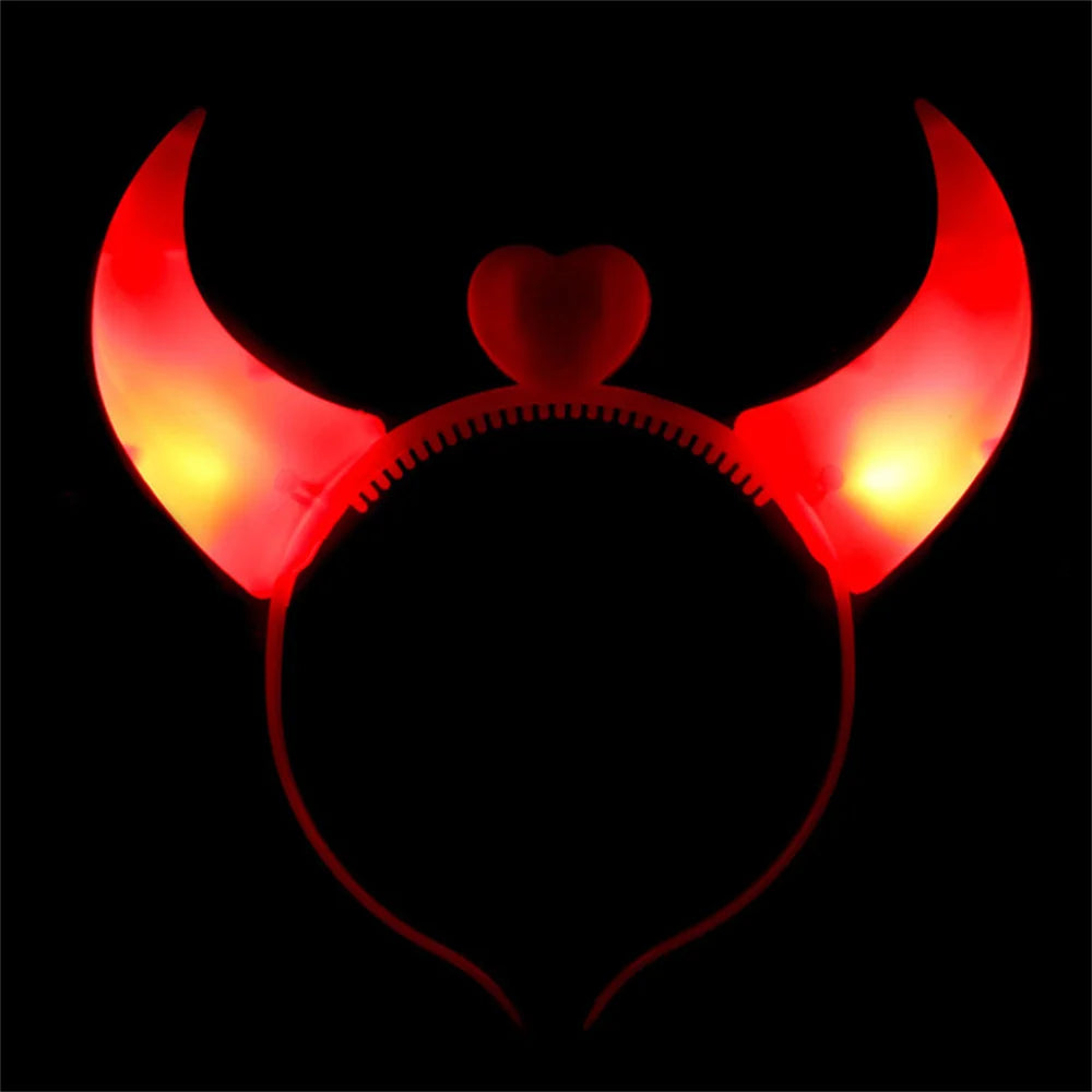 Halloween Decoration Devil Horn Luminous Hairhoop Led Hairband