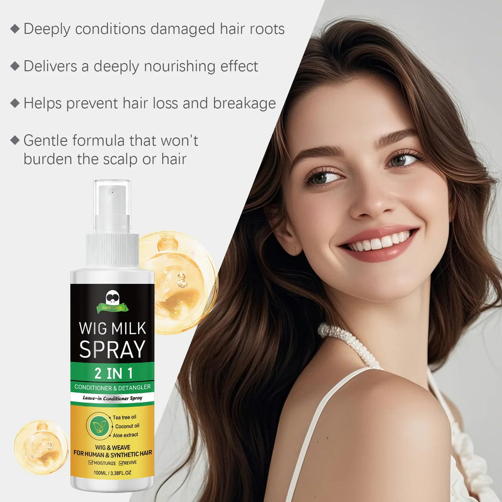 2-in-1 Wig Milk Spray | Anti-Frizz Leave-In Conditioner 100ml