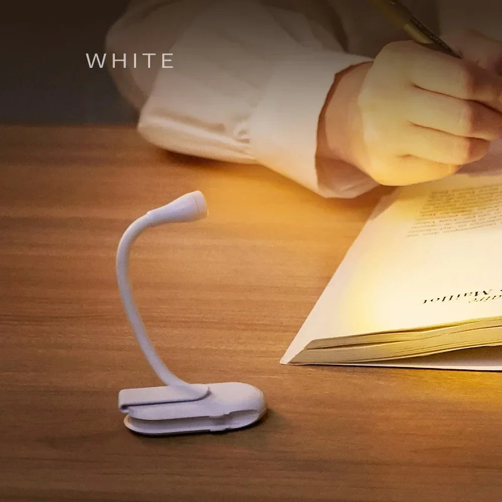 USB Rechargeable LED Book Light – 3 Colors & Dimming