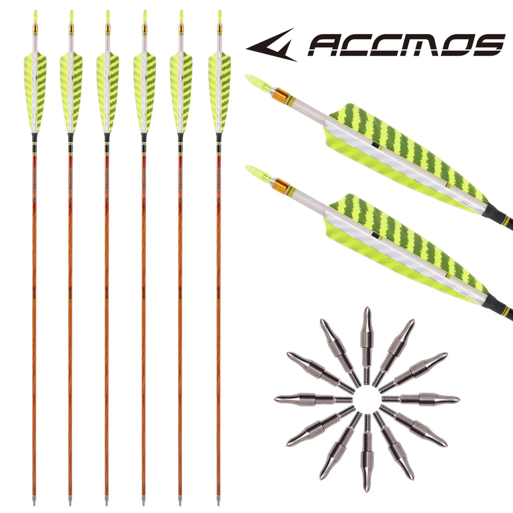 6 Wood Skin Carbon Arrows 32 ID6 2 Spine 400 500 600 700 5 Real