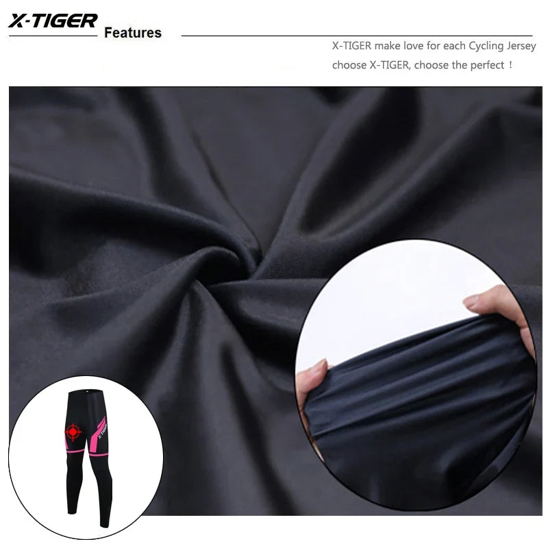 X-Tiger Women's Winter MTB Cycling Tights | 5D Gel Pad