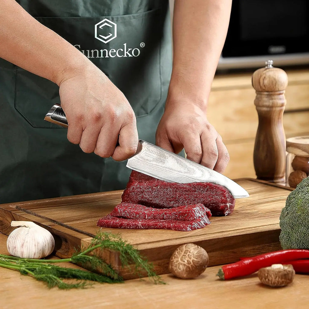 Sunnecko Damascus Steel Chef's Knife Set – VG-10 Japanese Knives