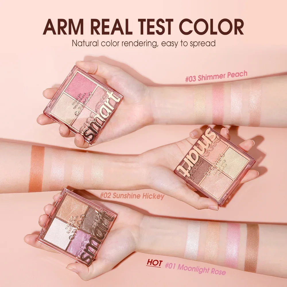 Four-color Blush Palette Finishing Pearlescent Shimmer Shadow