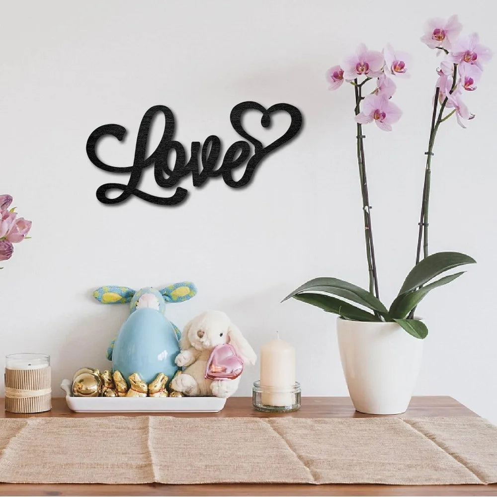 Laser Cut Wooden Love Sign – Heart Wall Art Home Décor