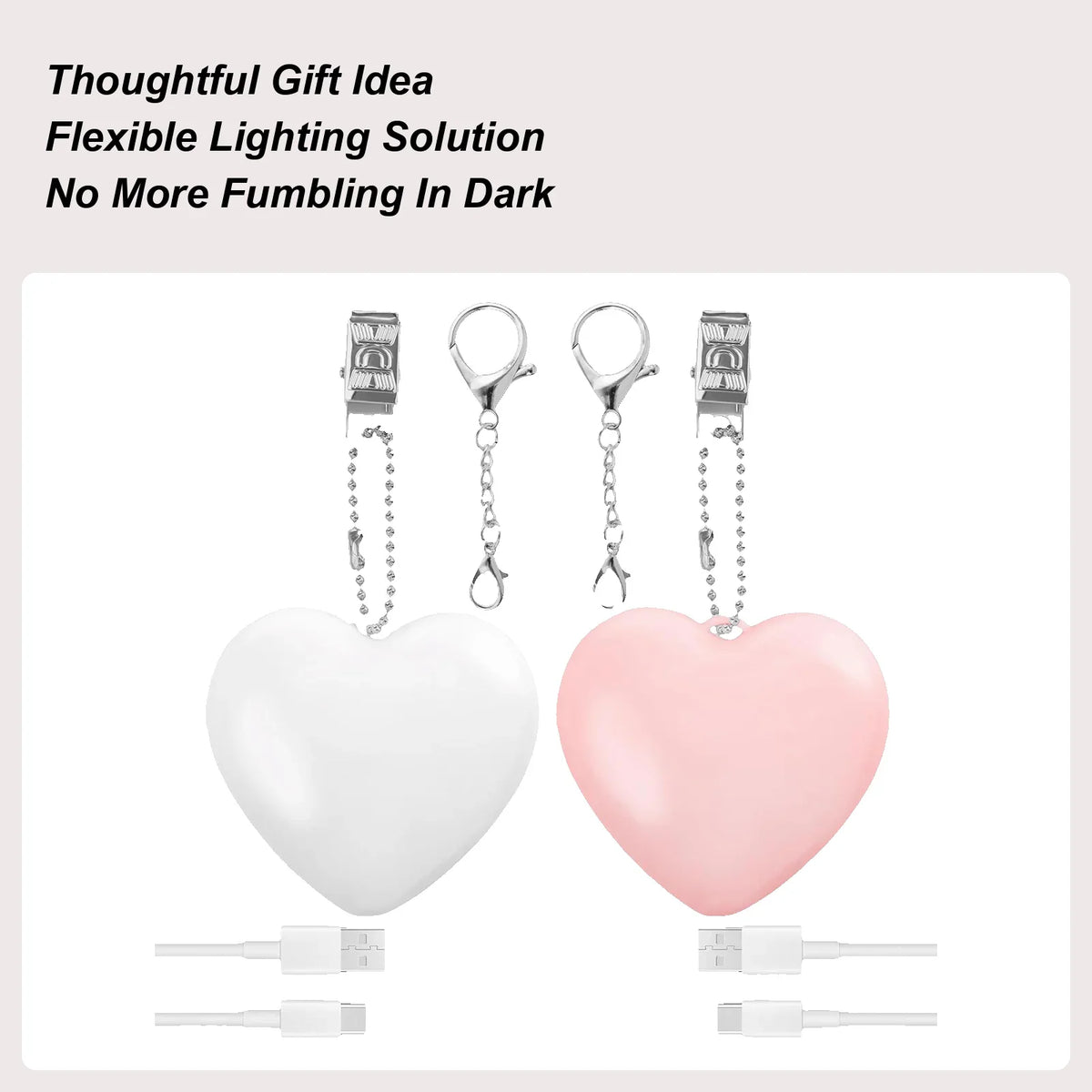 Rechargeable Heart Purse Light | Touch Sensor LED Handbag Lamp