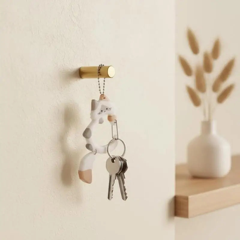 2-Pack Wagging Tail Cat Keychain | Cute Moving Pendant Carabiner