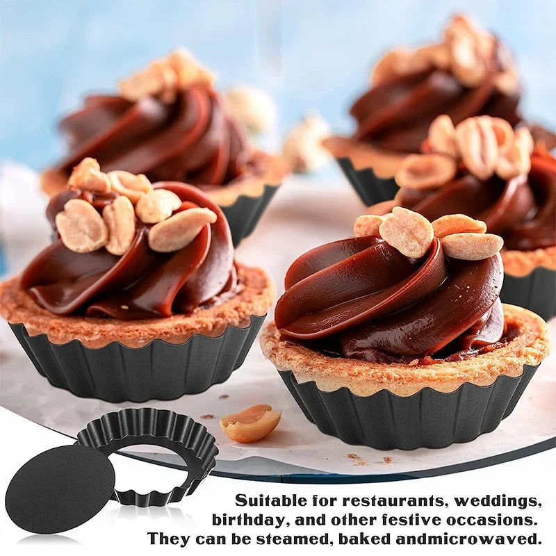 Mini Tart Pans 8cm – Non-Stick Carbon Steel Egg Tart Mold Set