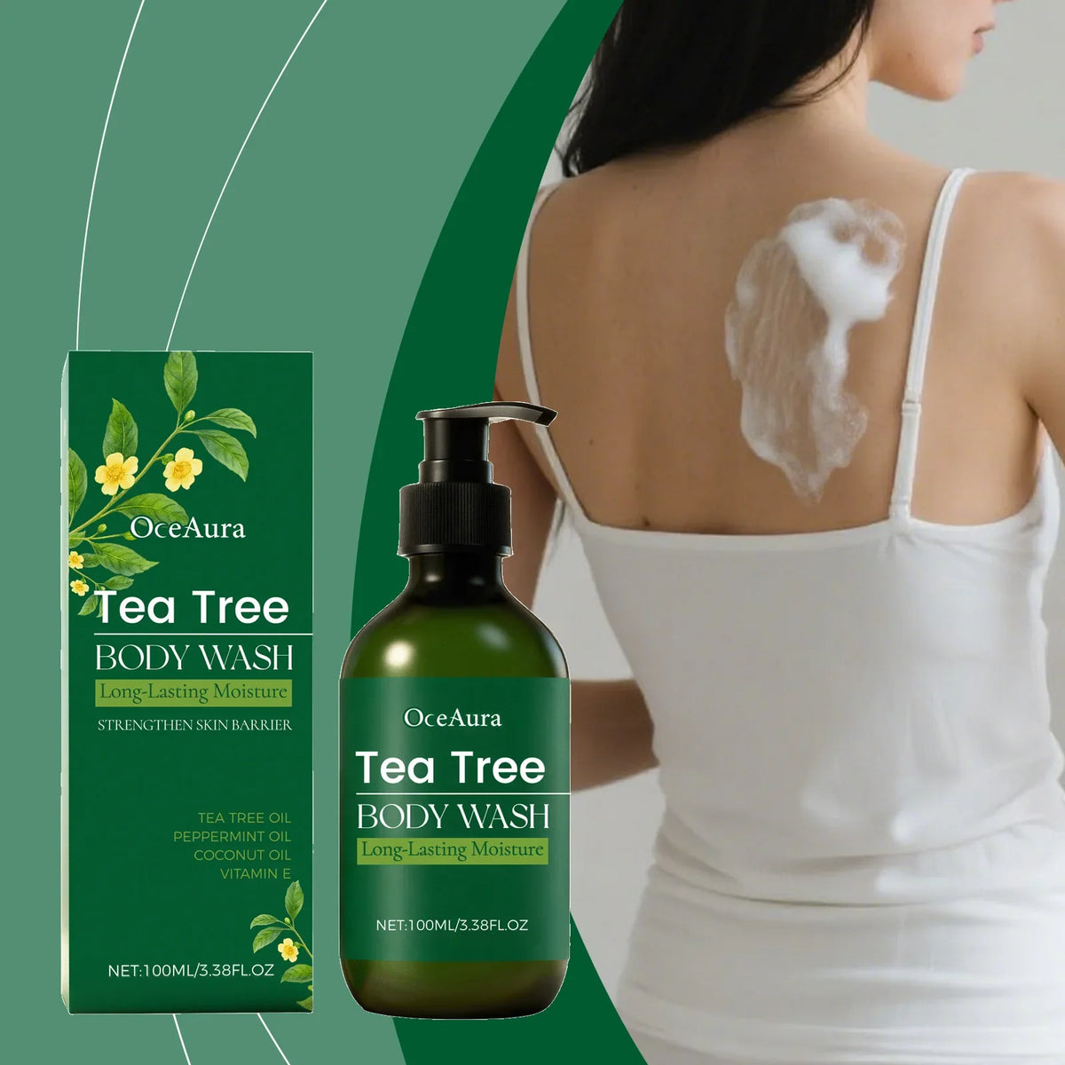 Tea Tree Refreshing Shower Gel | Oil Control Body Wash 100ml