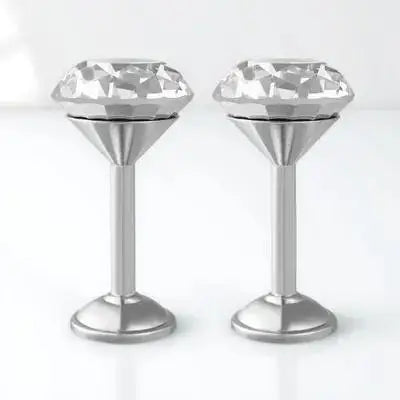 Silver Zinc Alloy Diamond Curtain Tiebacks Elegant Shiny Big Faux