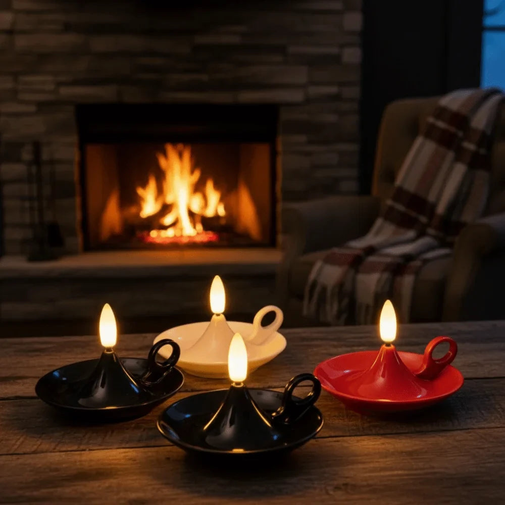LED Electronic Diya Candle Lamps – Festival Set of 4 | Flameless