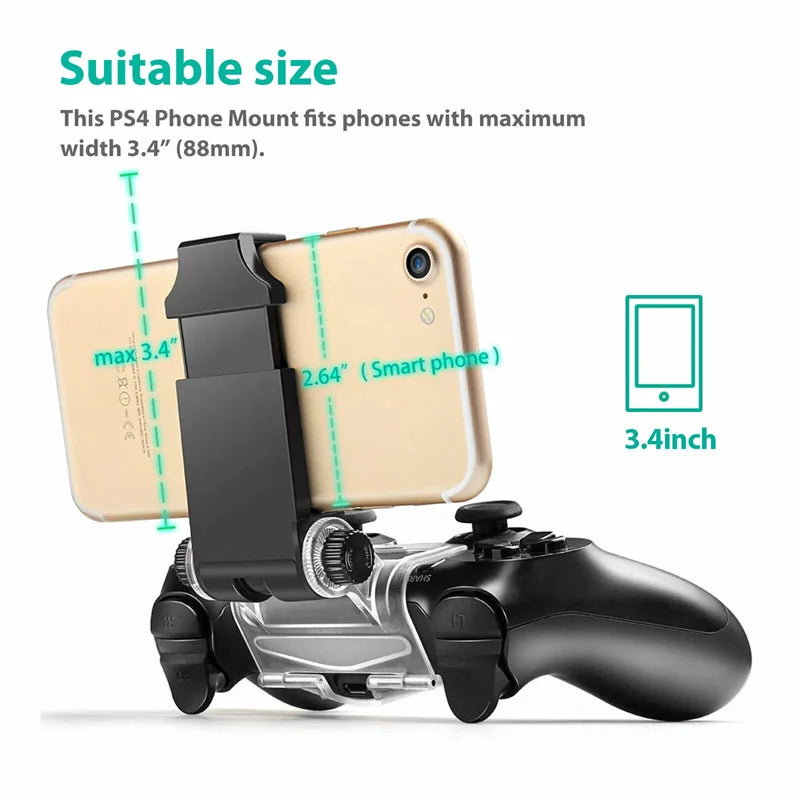 PS4 Controller Phone Clip Mount | 270° Adjustable Holder