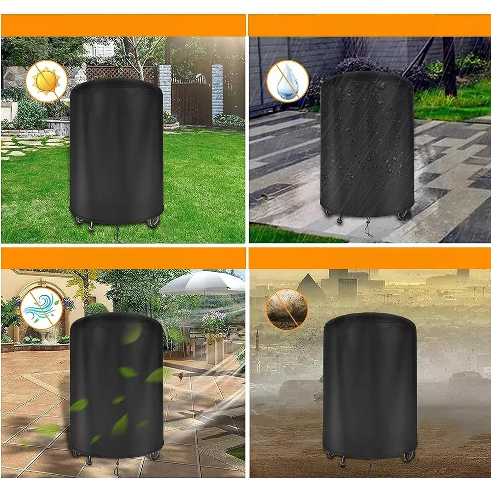 Round Grill Cover Outdoor Dustproof Kettle BBQ Raweao Weber