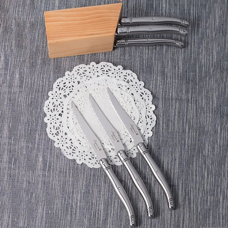 Laguiole Steak Knife Set 4–10 Pcs | Stainless Steel Serrated Blades