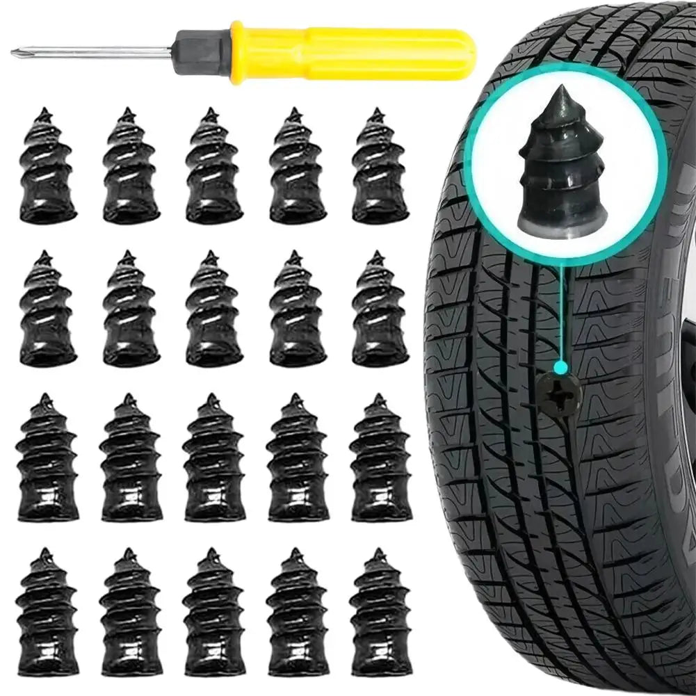 Tire Repair Nails 20 S+ Screwdriver Rubber Puncture Plugs Car