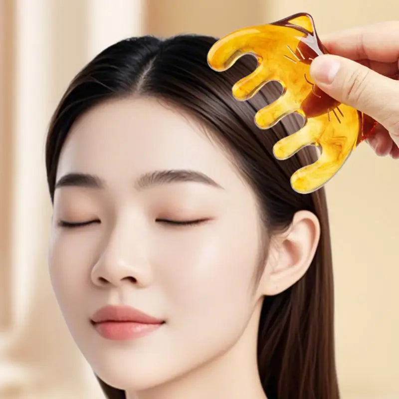 Resin Wide-Tooth Scalp Massage Comb | Gua Sha SPA Hair Tool