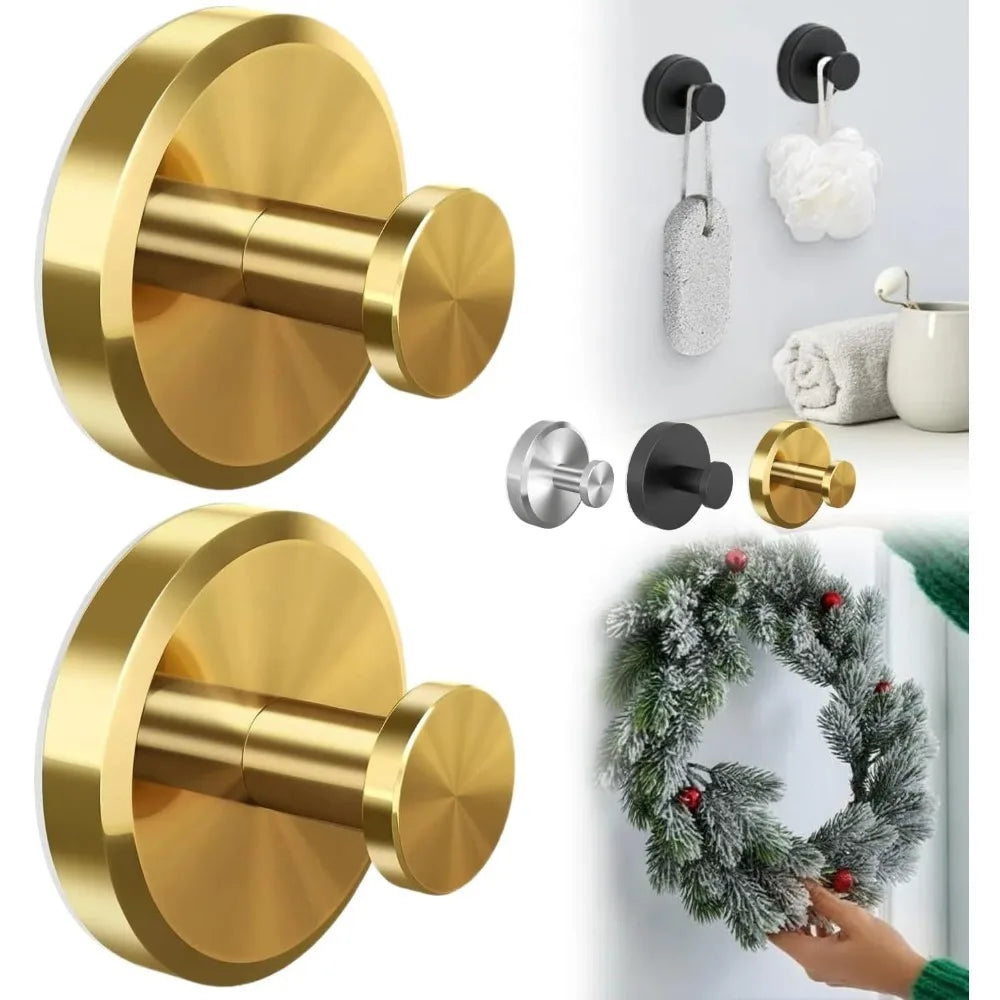 Stainless Steel Suction Cup Hooks – Shower, Bathroom & Mirror