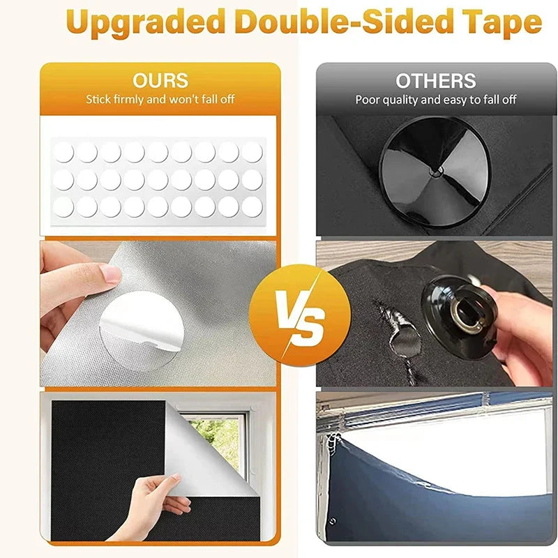 Self-Adhesive Pleated Blinds – Half Blackout Window Shades
