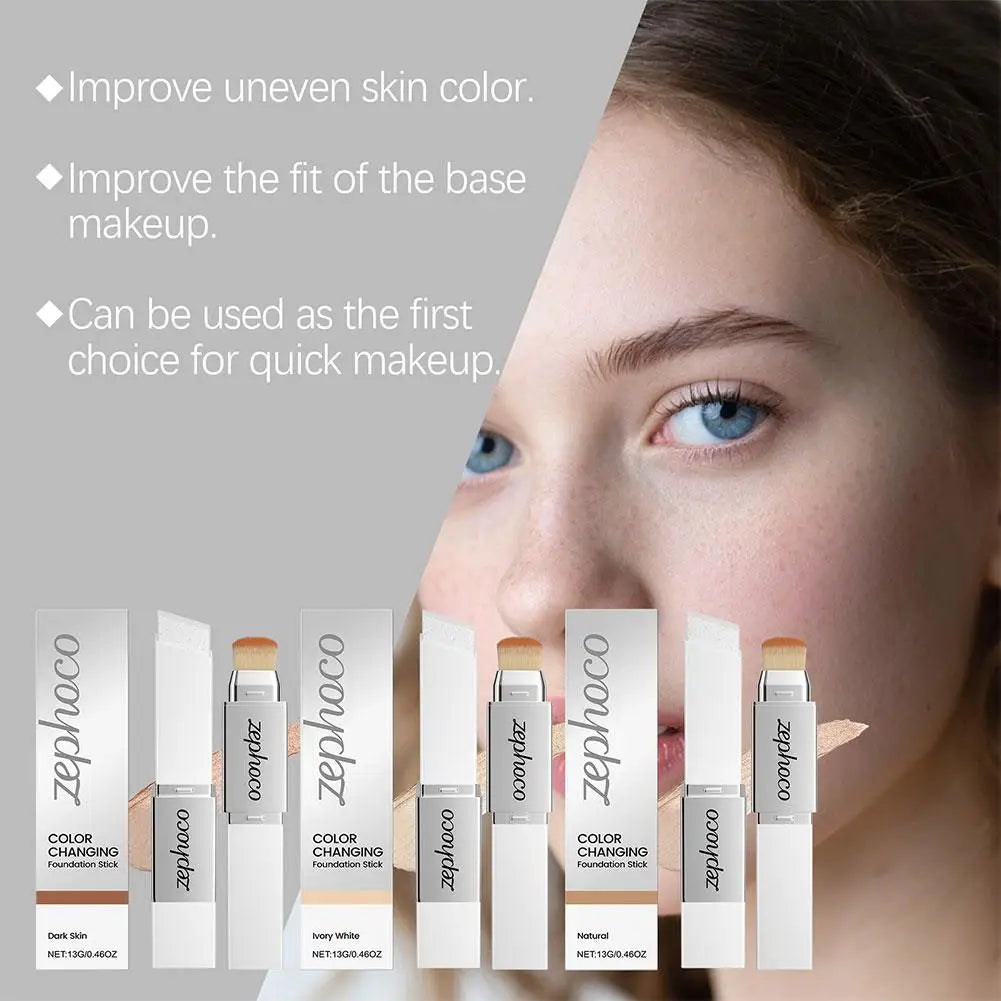 2-in-1 Color-Changing Foundation Stick – Matte & Moisturizing