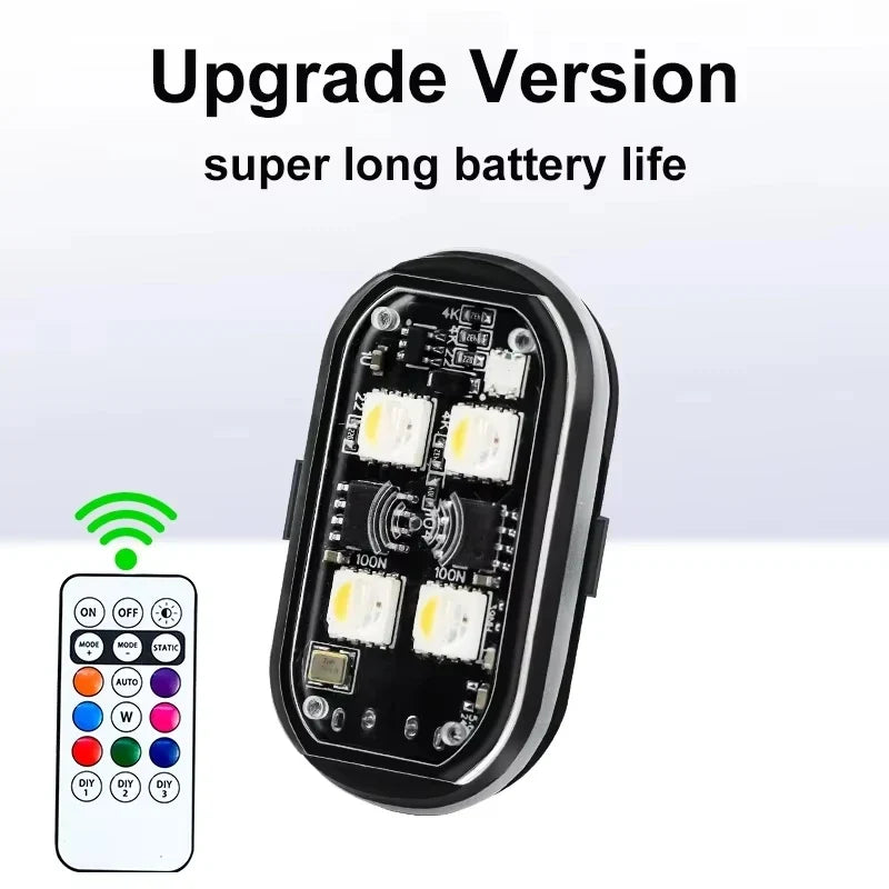 RGB LED Wireless Strobe Light – 8 Colors, Waterproof, Drone & Moto
