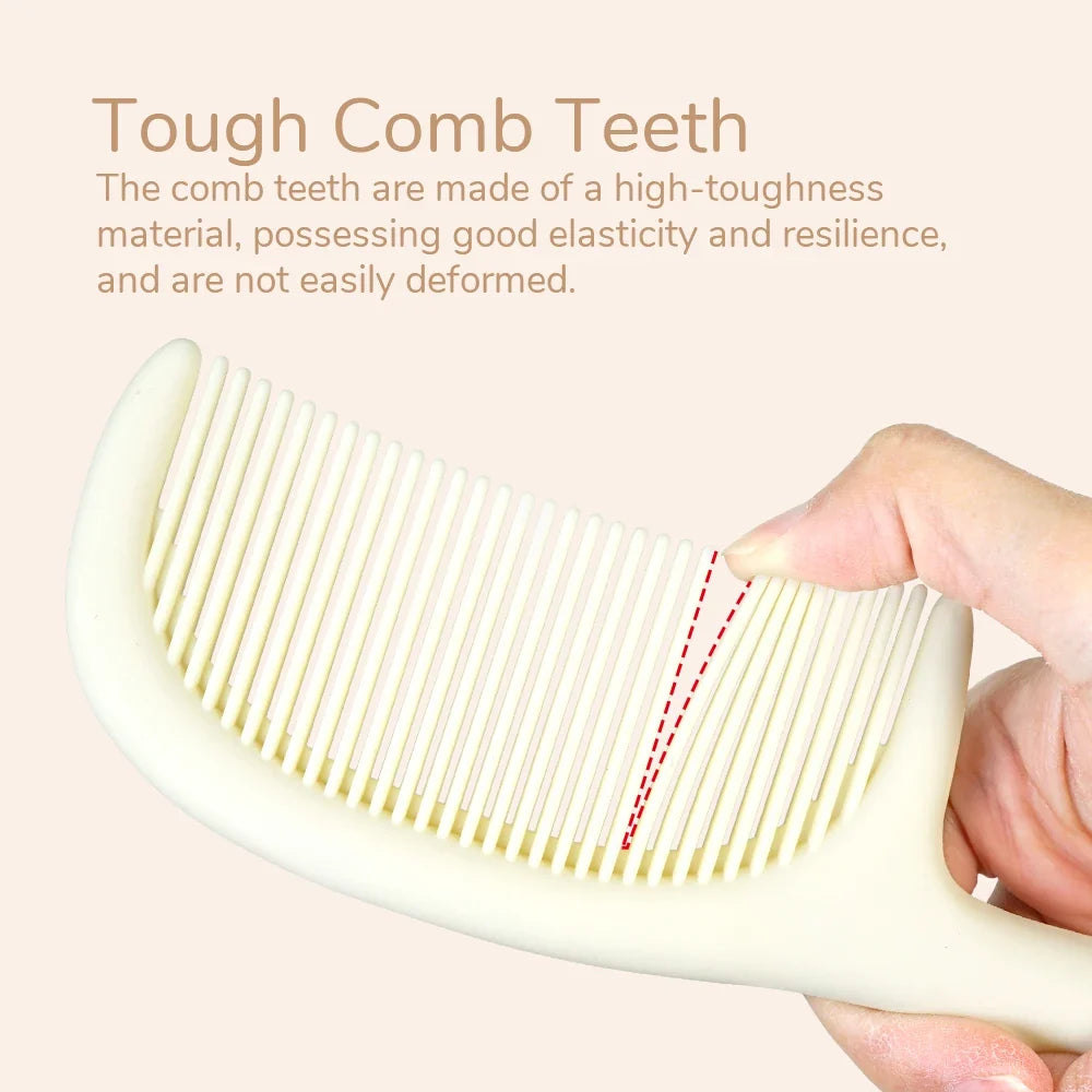 Luxury Beige Handle Comb – Ergonomic Gold Capped Salon Comb