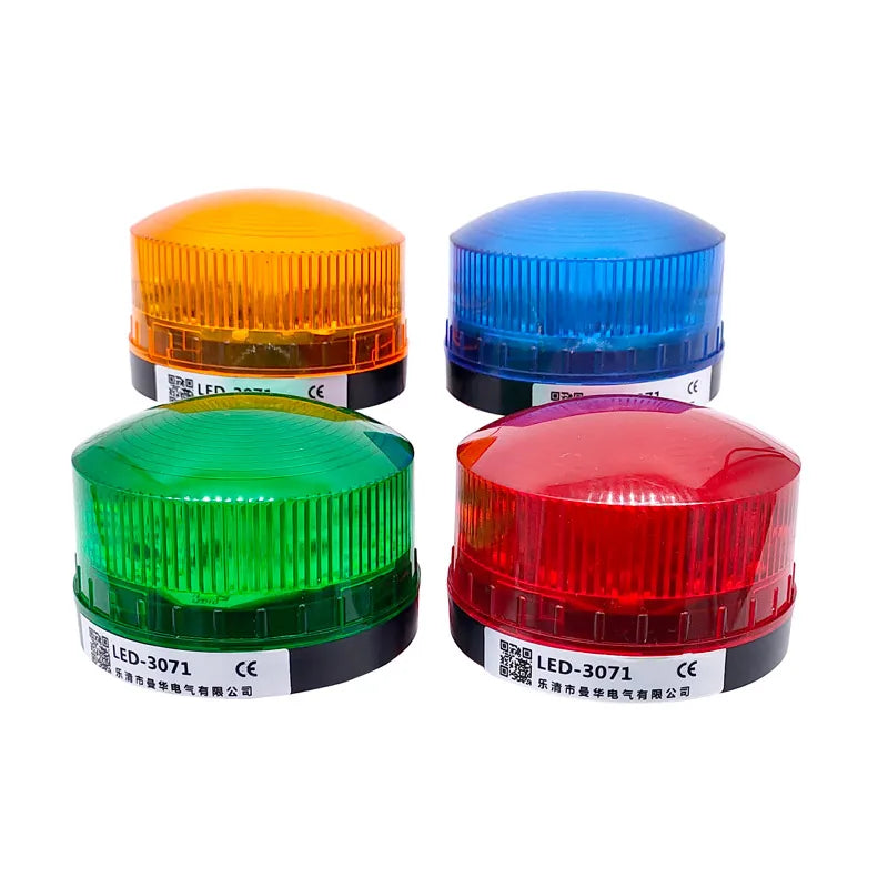 LED Strobe Warning Light with Buzzer | 12V 24V 220V IP44