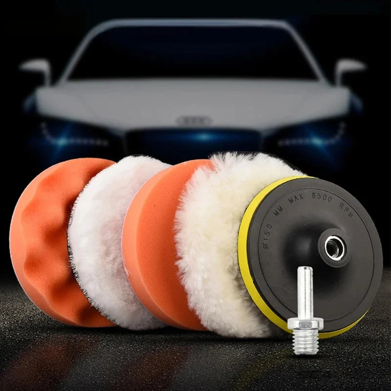 6-Piece Car Polishing Foam Pad Kit | 3/4/5 Inch Buffer Pads