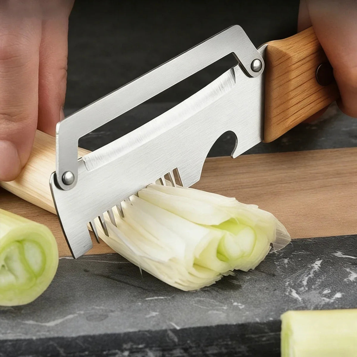 Stainless Steel Peeler with Wooden Handle | Multi-Function