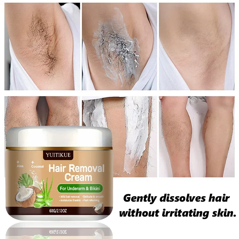 YUITIKUE Hair Removal Cream – Coconut Oil & Aloe Vera 60g