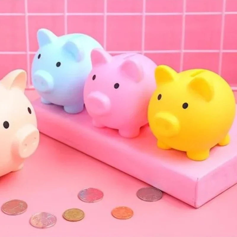 Shatterproof Golden Pig Coin Bank Rubber Piggy Fortune Symbol Kids