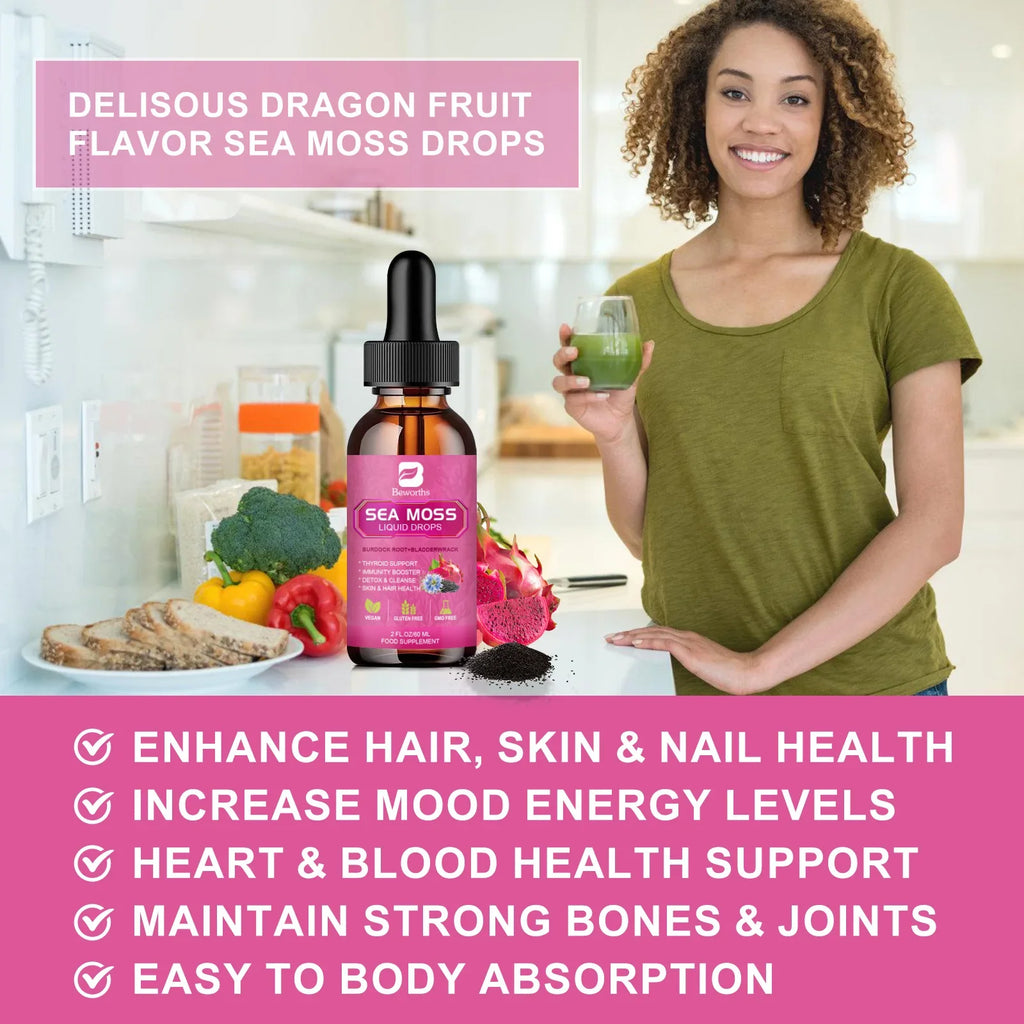 BEWORTHS Sea Moss Drops 3000mg – Immune, Hair & Gut Health
