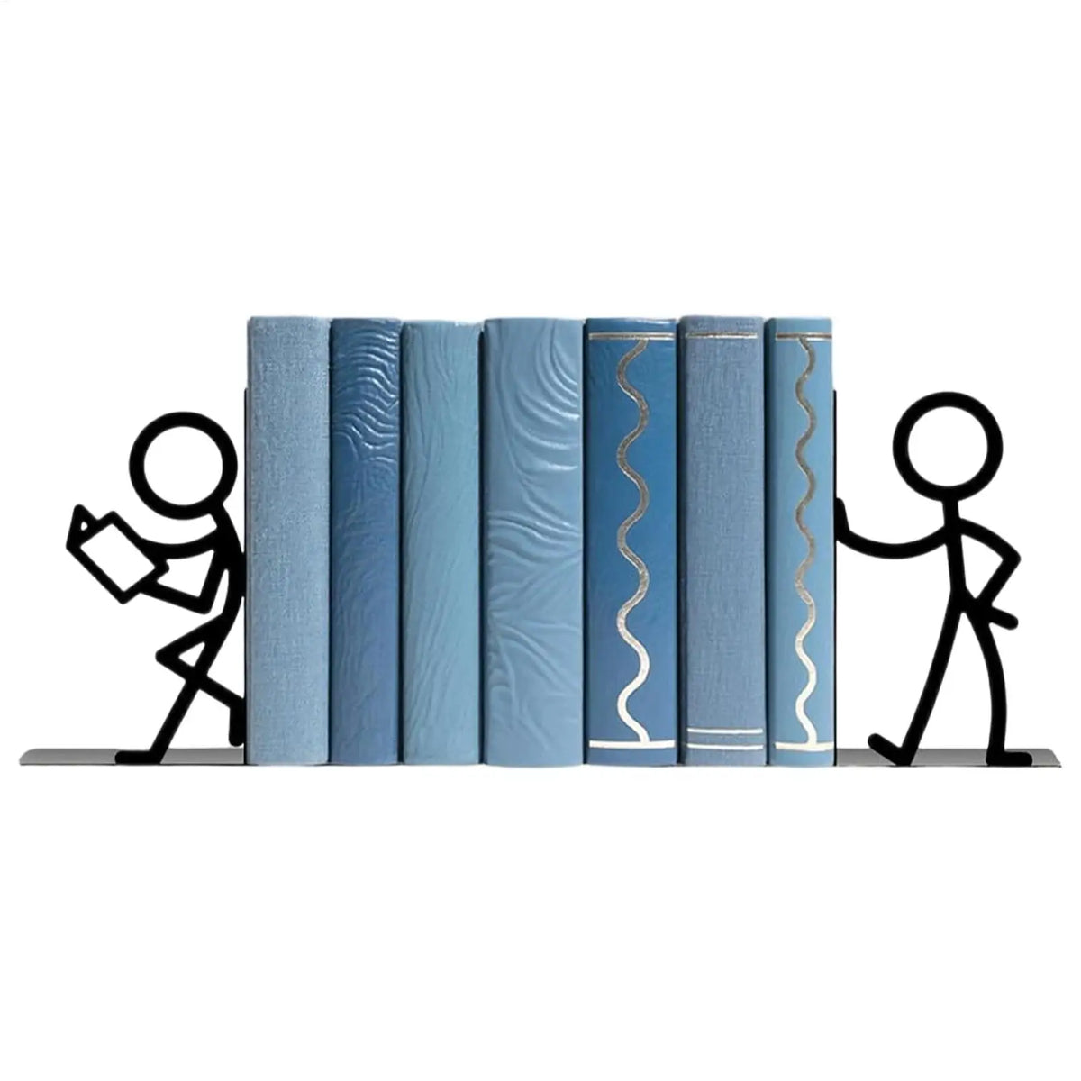 2 Metal Abstract Bookshelf Decor Book Ends Funny Holders Decorative