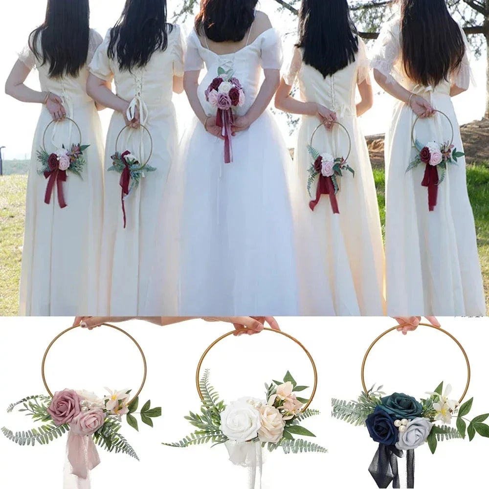 Bridesmaid Gold Hoop Bouquet Wedding Bridal Shower Ceremony