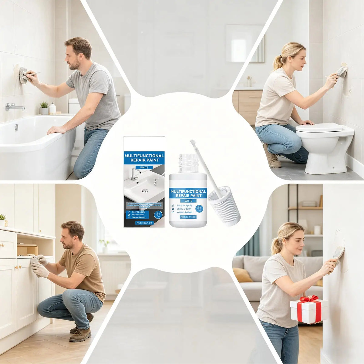 Waterproof Tile Paint Kit – Quick-Dry Scratch Repair Coating