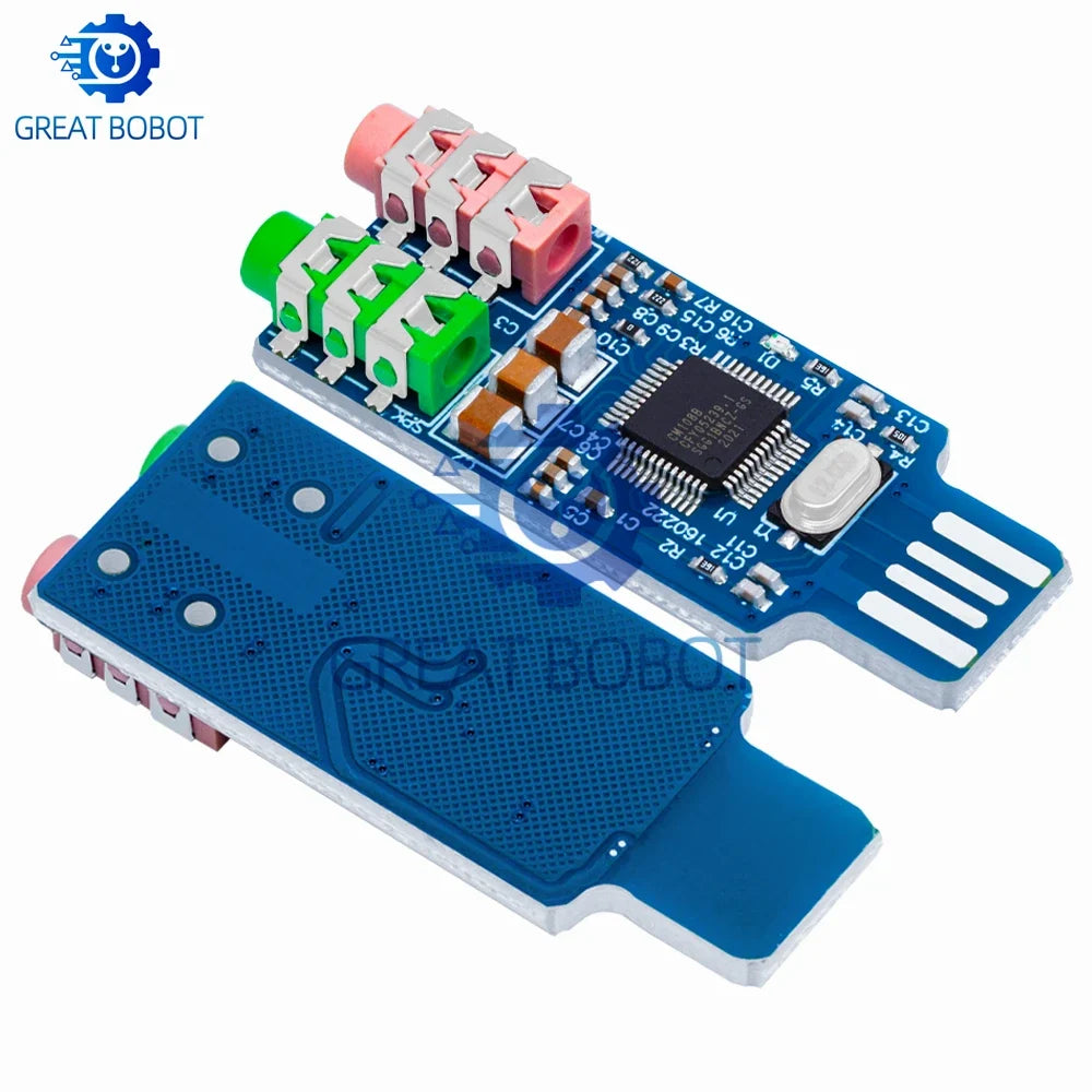 CM108 USB External Sound Card – Driver-Free for Laptop & PC