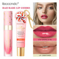 Bad Babe Peach & Clear Lip Gloss Combo Set with Keychain