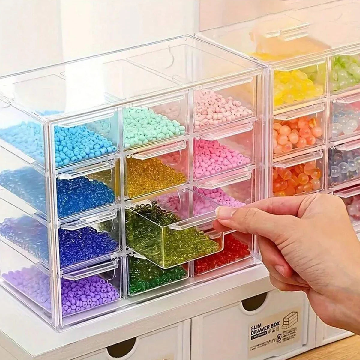 Acrylic Large Capacity Drawer Transparent Divided Beaded Storage Box