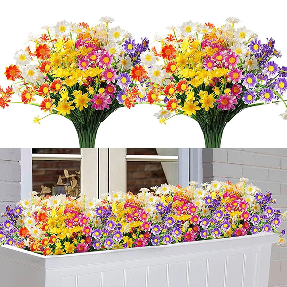 Artificial White Daisy Flower Bouquet DIY Vase Home Garden Living