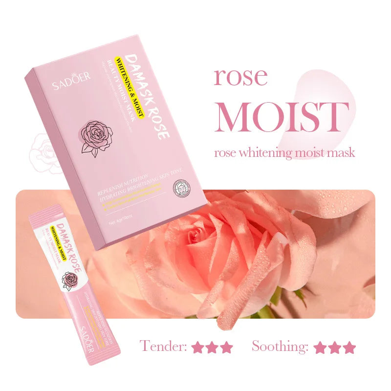 SADOER Rose & Kiwi Mud Face Mask – 10pc Moisturizing Set