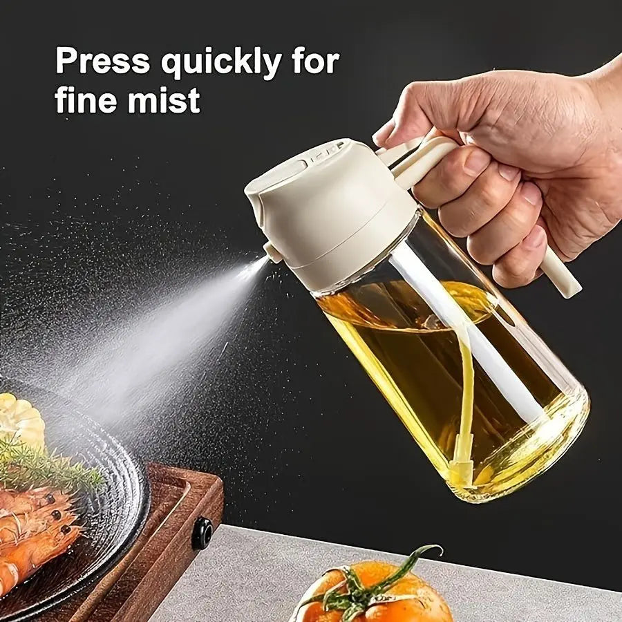 2in1 Olive Oil Dispenser Bottle Pourer Plastic Sprayer Cooking Spray