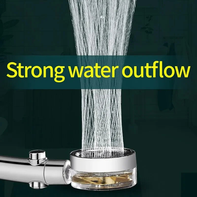 High-Pressure Water-Saving Propeller Shower Head | Chrome & Gold