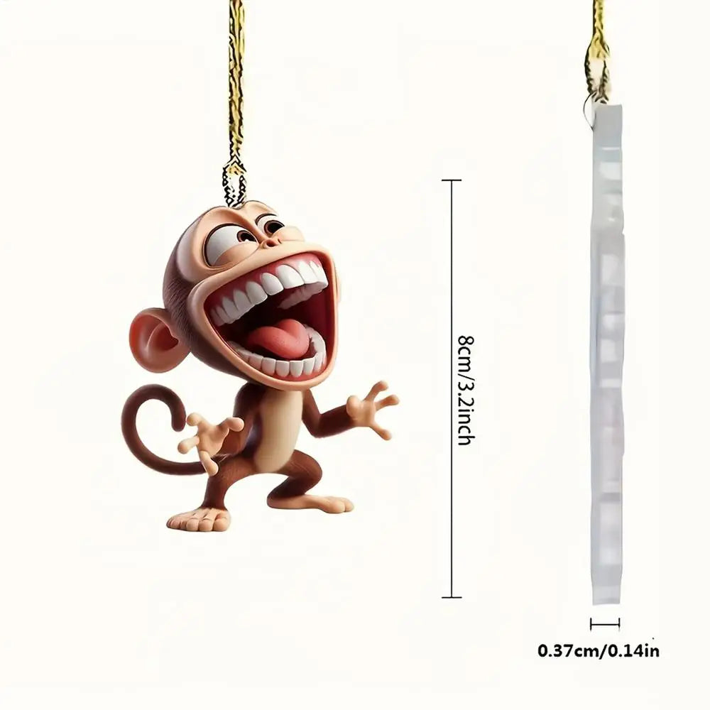 2D Acrylic Monkey Pendant – Car Charm, Keychain & Backpack Tag