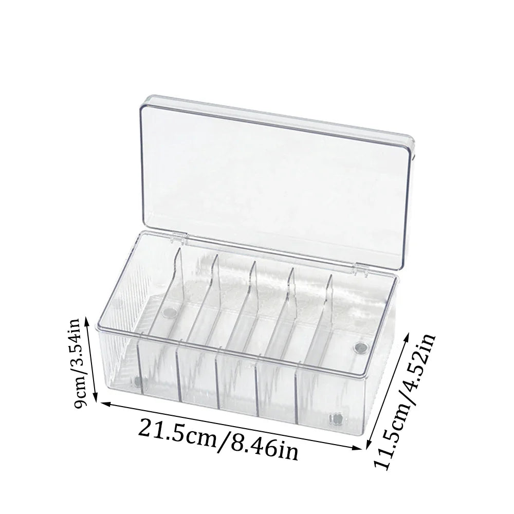 Acrylic Multi-Grid Makeup & Nail Tool Desktop Organizer Box