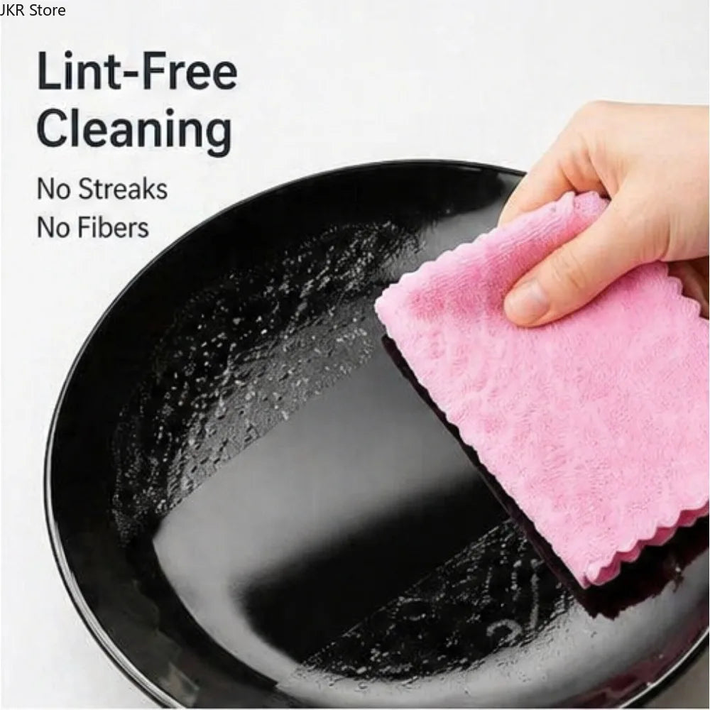 Microfiber Dish Cloths Lint-Free Reusable Kitchen Cleaning Towels