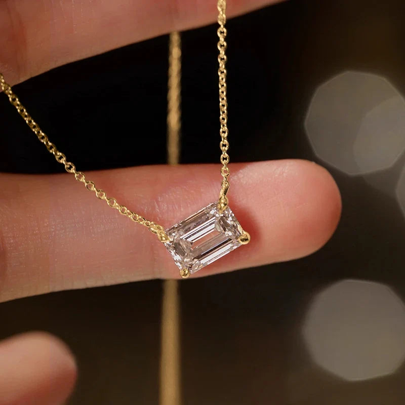 Huitan Geometric Cubic Zirconia Pendant Necklace | Wedding