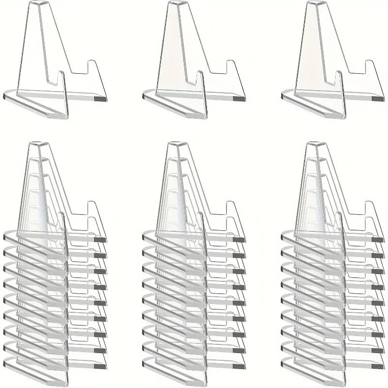30-Pack Clear Acrylic Display Stands for Sports & Graded Cards