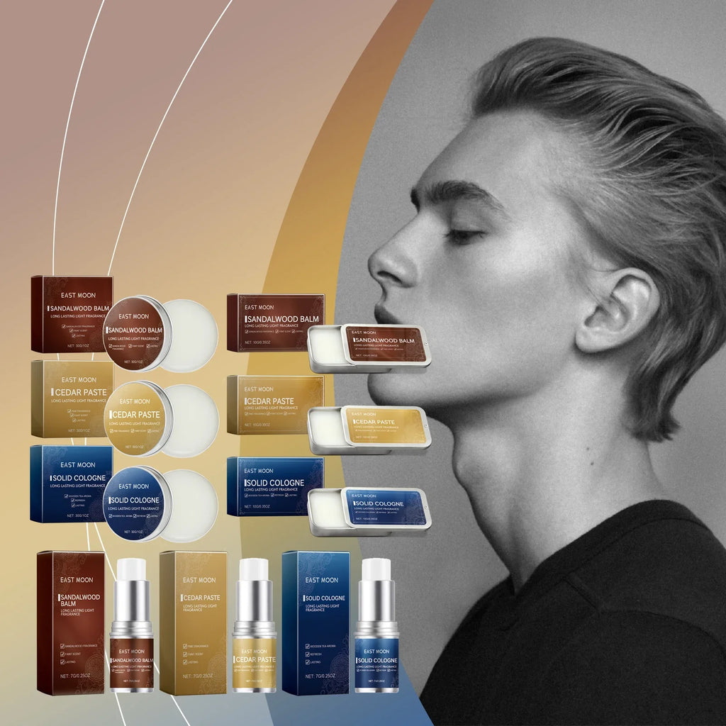 EAST MOON Men Sandalwood Solid Fragrance Balm | Long-Lasting